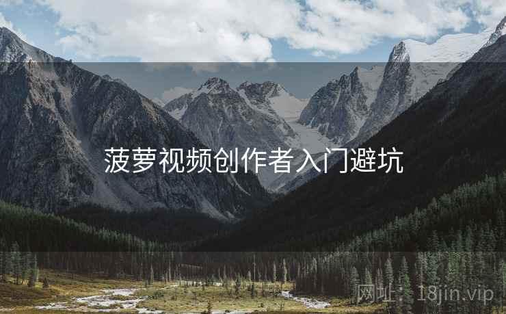 菠萝视频创作者入门避坑