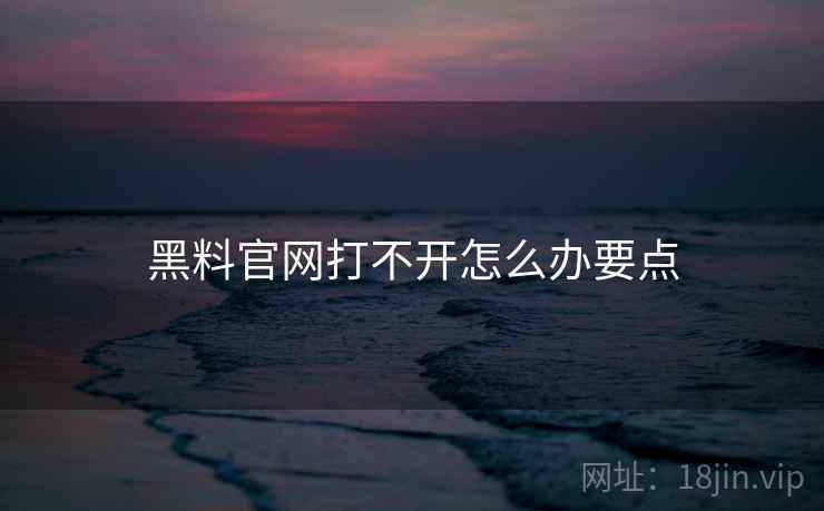 黑料官网打不开怎么办要点
