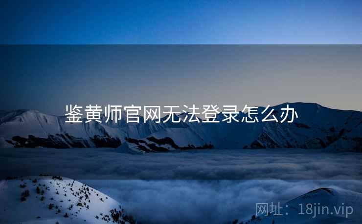 鉴黄师官网无法登录怎么办
