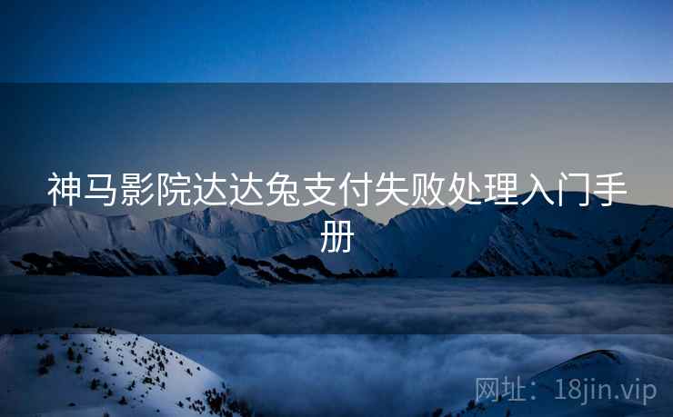 神马影院达达兔支付失败处理入门手册