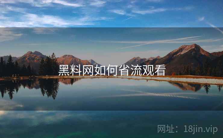 黑料网如何省流观看