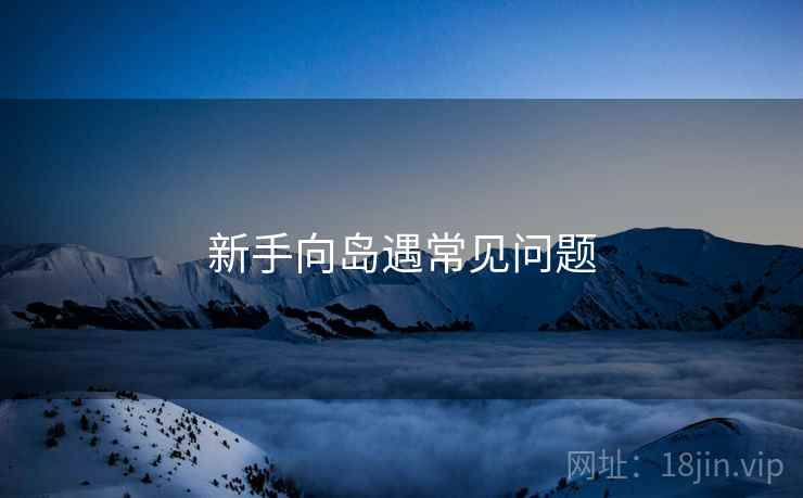 新手向岛遇常见问题